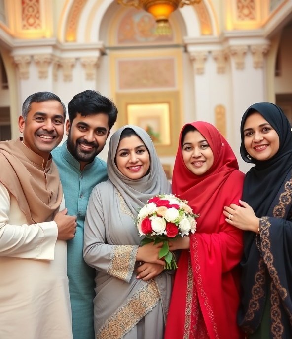Happy Muslim Family